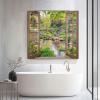 Canvas Wall Art 120 x 60 cm, 3D Window View Stream Landscape view 3