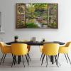 Canvas Wall Art 120 x 60 cm, 3D Window View Stream Landscape view 4