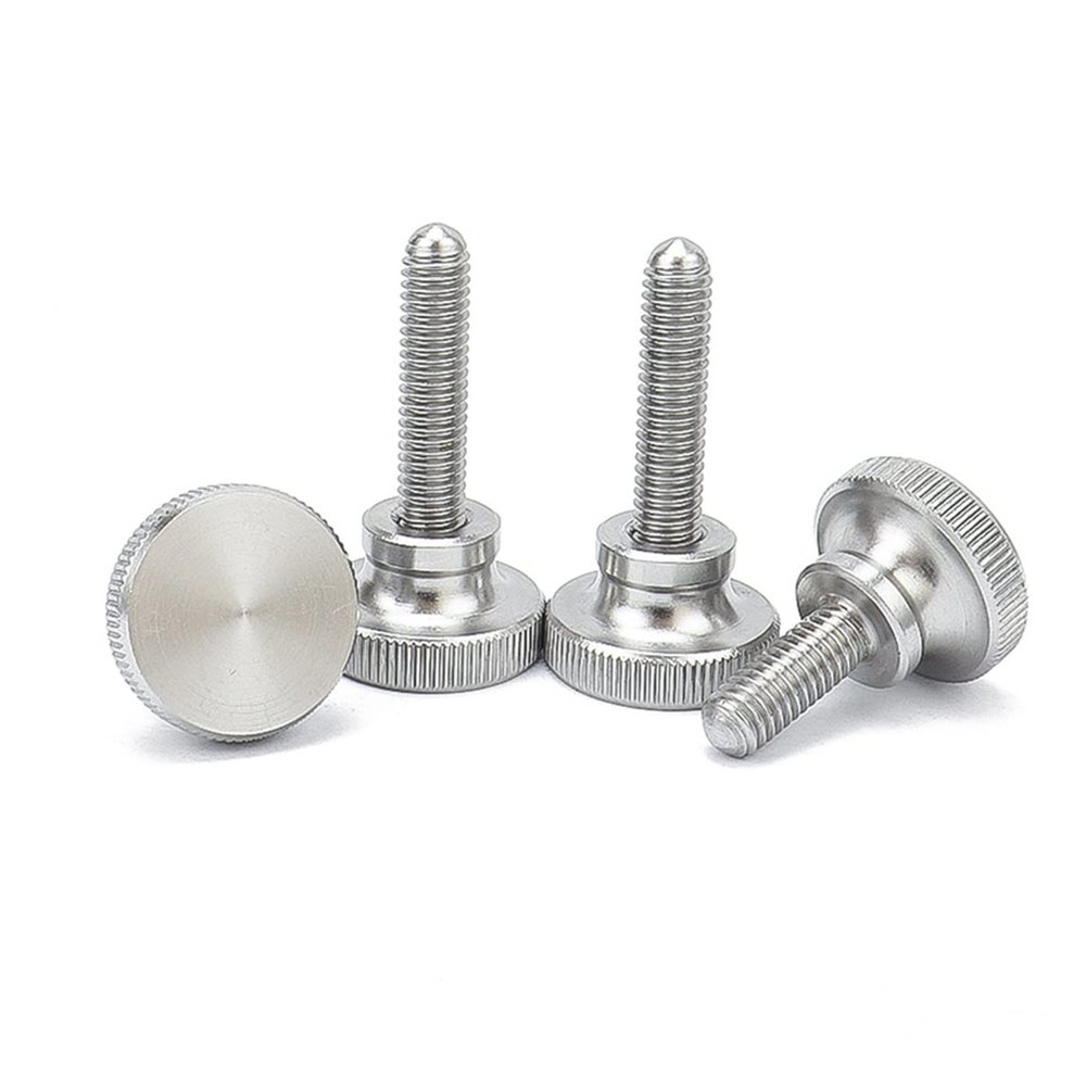 LYVQZPWLR Knurled Thumb Screws, M2–M10, 304 Stainless Steel A2-70, High Head, 10 mm, 5-Pack, M2