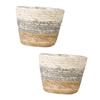 Toyvian 2-Piece Woven Straw Planter Baskets for Living Room and Garden view 1