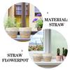 Toyvian 2-Piece Woven Straw Planter Baskets for Living Room and Garden view 3