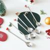 ADAOQIN Creative Stainless Steel Spoon with Elk Christmas Tree Pendant view 2