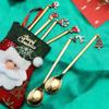 ADAOQIN Creative Stainless Steel Spoon with Elk Christmas Tree Pendant view 3
