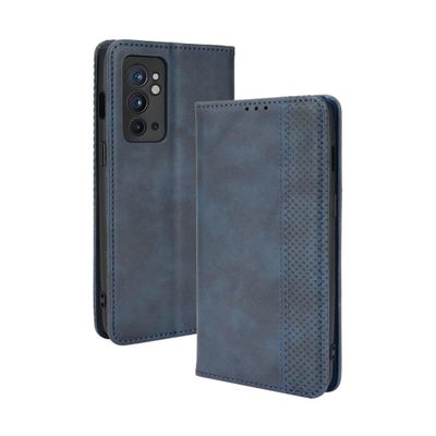 Lucyliy Case for OnePlus 9RT, Blue PU Leather Wallet Case with Card Slots and Stand