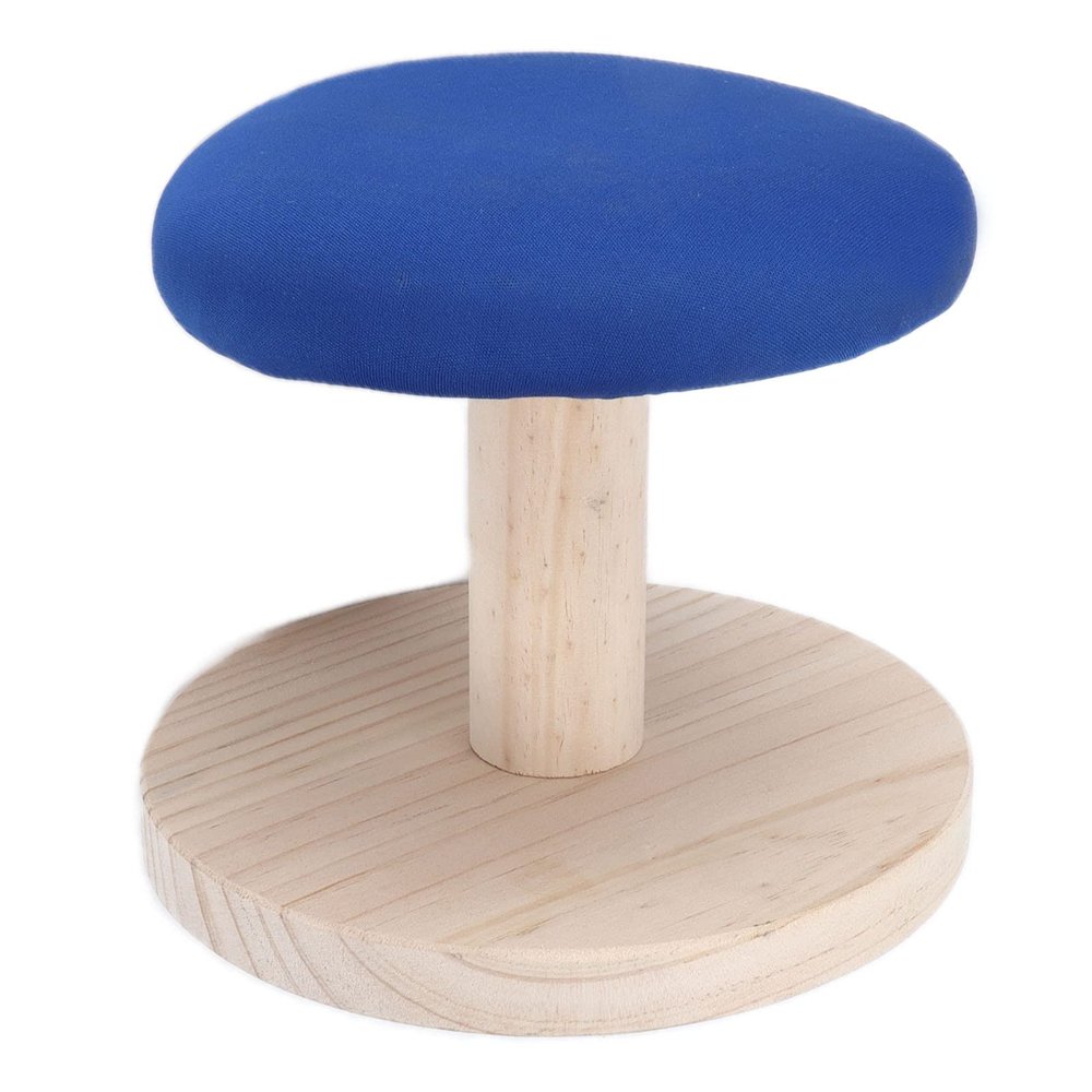 Compact Pine Wood Tabletop with Cotton Cover (Round Stool)