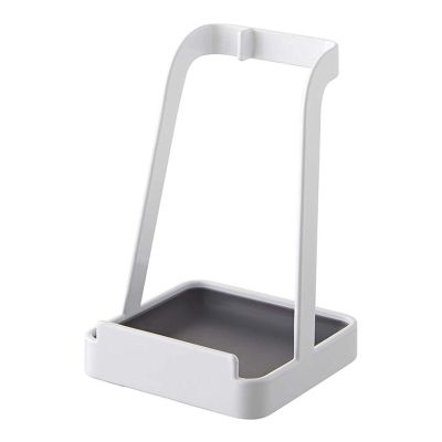 Multifunctional Pot Lid Holder and Spoon Rest with Drip Tray, Sturdy Pan Lid Organizer for Countertop Space Saving (WHITE)