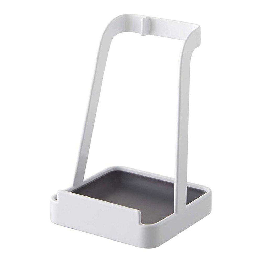 Multifunctional Pot Lid Holder and Spoon Rest with Drip Tray, Sturdy Pan Lid Organizer for Countertop Space Saving (WHITE)