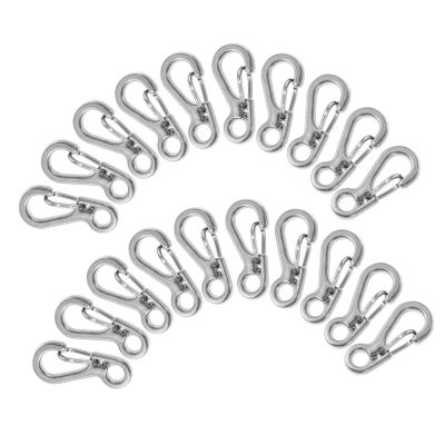 Gadpiparty 20-Piece Mini Zinc Alloy Carabiner Clips, Silver