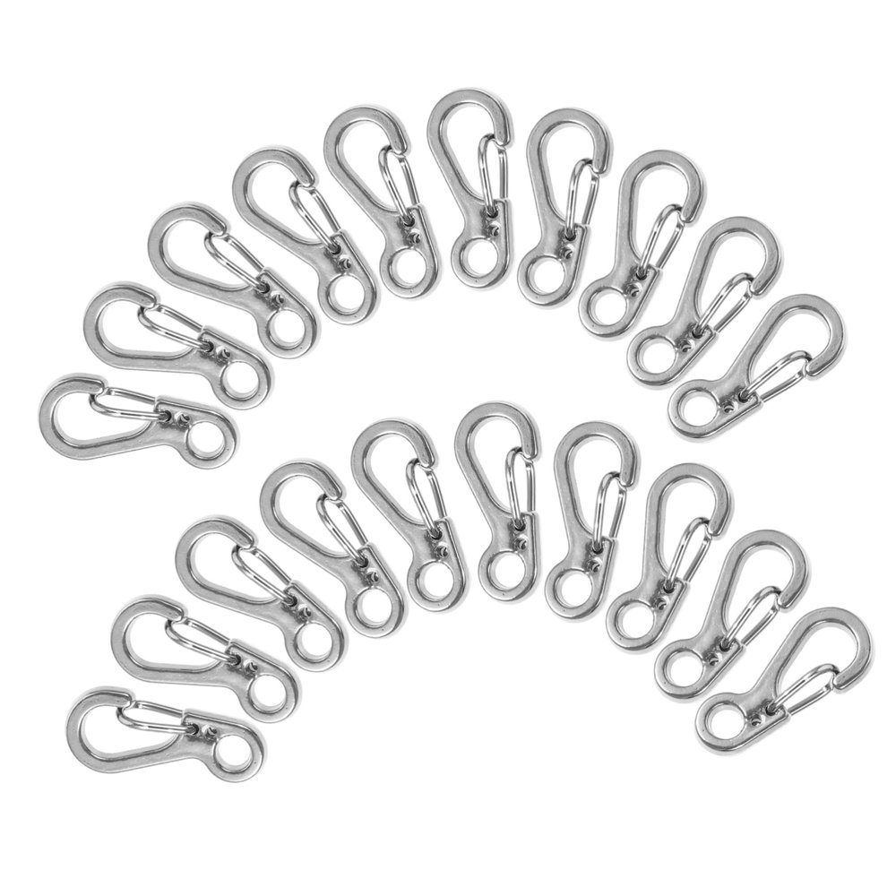 Gadpiparty 20-Piece Mini Zinc Alloy Carabiner Clips, Silver