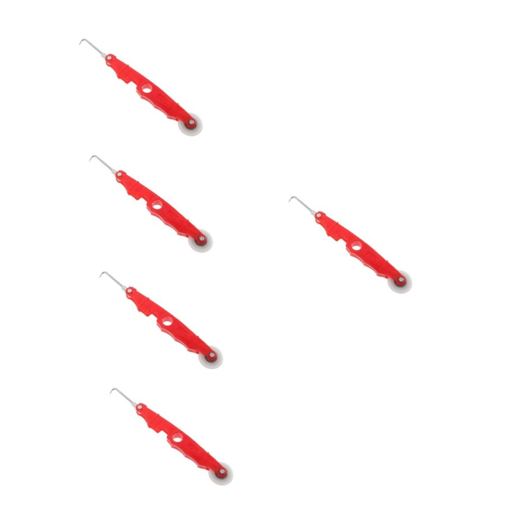 Lurrose 5-Piece Screen Spline Roller Tool Set, Repair Hook, Red Plastic