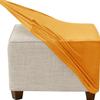 QOEUIUJ Velvet Square Ottoman Cover, Stretch Fit with Elastic Bottom, Gold, 75 cm/30 in view 1