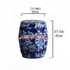 TUPAFJU Decorative Ceramic Garden Stool, Chinese Blue-and-White Porcelain Drum Stool with Dragon and Phoenix Pattern (H) view 2