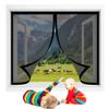 Insect Screen Window 176 x 262 cm, Polyester, Breathable Mesh, No-Drill Adhesive Mount, Black view 1