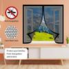Insect Screen Window 176 x 262 cm, Polyester, Breathable Mesh, No-Drill Adhesive Mount, Black view 3
