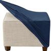 QOEUIUJ Velvet Square Ottoman Cover, Stretch Slipcover with Elastic Bottom, Washable Protector, Navy, 110 cm/44 in view 1