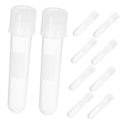 10 Plastic Culture Tubes with Caps, 12 mL