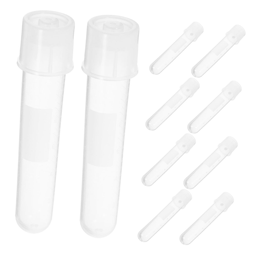 10 Plastic Culture Tubes with Caps, 12 mL