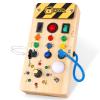 Hoarosall Montessori Busy Board with LED Light Switches, Wooden Activity Board for Ages 1–3 view 1