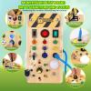 Hoarosall Montessori Busy Board with LED Light Switches, Wooden Activity Board for Ages 1–3 view 2