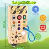 Hoarosall Montessori Busy Board with LED Light Switches, Wooden Activity Board for Ages 1–3 view 4