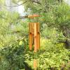 Wooden Wind Chime for Outdoor Use, 6 Sound Tubes, Rustic Design view 3