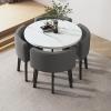WQZzjm Modern Round Dining Table Set for 4, Kitchen Breakfast Bar Furniture for Small Offices and Conference Rooms (24) view 1