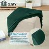 Velvet Square Ottoman Cover, Stretch Stool Protector, 35x35 to 80x80 cm, Dark Green, 60 cm/24 in view 3
