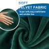 Velvet Square Ottoman Cover, Stretch Stool Protector, 35x35 to 80x80 cm, Dark Green, 60 cm/24 in view 4