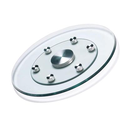 Clear Glass Lazy Susan Serving Tray with Swivel Base