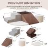 BanaSuper Foam Climbing Blocks for Kids, XXL Foam Building Blocks, EN71 Certified, Montessori Toy, Washable Cover, Indoor Soft Play Set (Coffee Gray) view 3