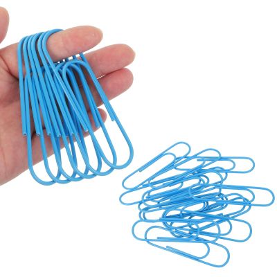 PATIKIL Giant Paper Clips, 4.0 in, 15 Pack, Extra-Large Stainless Metal Clips, Blue