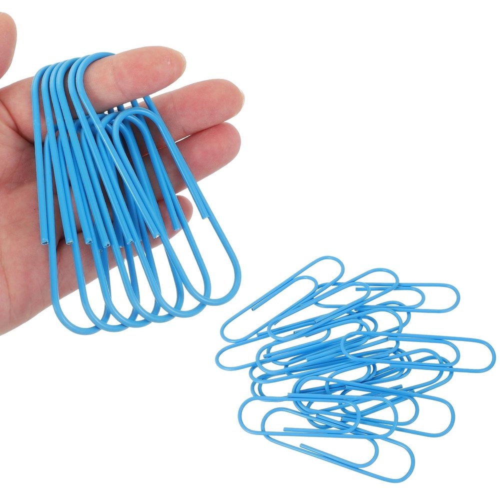 PATIKIL Giant Paper Clips, 4.0 in, 15 Pack, Extra-Large Stainless Metal Clips, Blue