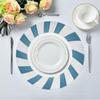 Mexpekil Round Placemats with Blue and White Stripes, Heat-Resistant, 39 cm, Set of 6 view 3