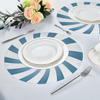 Mexpekil Round Placemats with Blue and White Stripes, Heat-Resistant, 39 cm, Set of 6 view 4