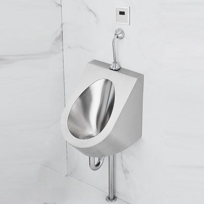 304 Stainless Steel Sensor Urinal, Wall- or Floor-Mounted, Automatic Flush