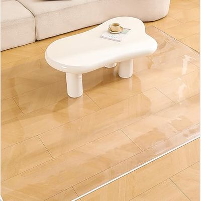 Office Chair Mat for Carpet, Rectangular, Transparent, 1 mm Thick, 65 x 80 cm