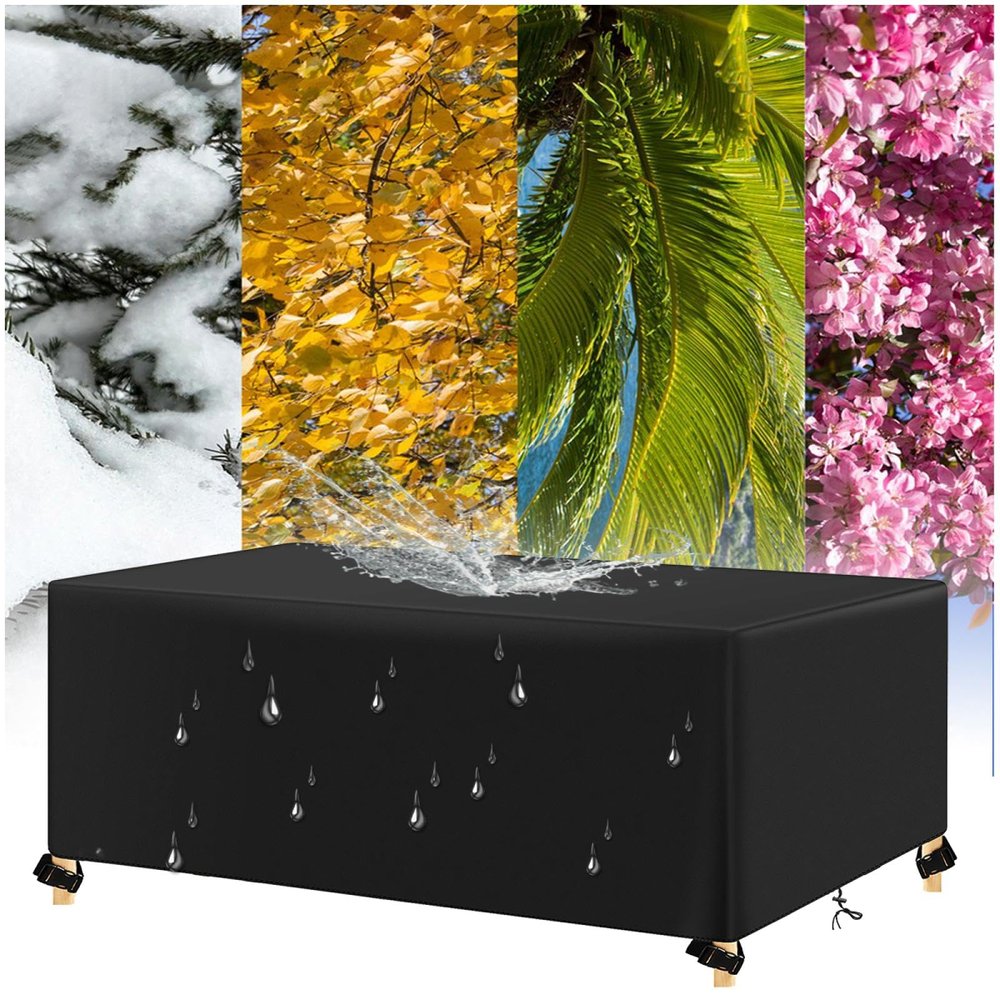 AJALGZ 215 x 150 x 70 cm Waterproof 420D Outdoor Furniture Cover, Black