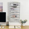 Document and Magazine Holder, 8 Tiers, Wall-Mounted, A4, White view 2