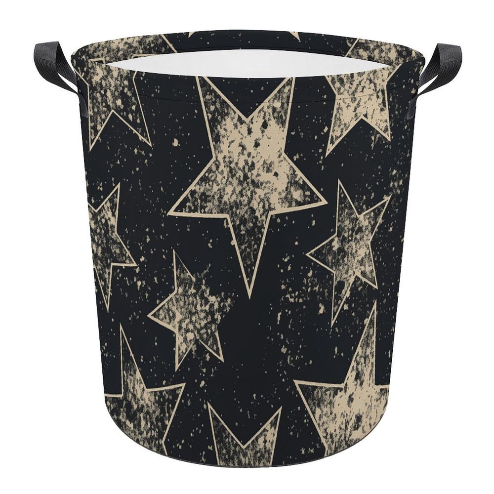 Large Waterproof Foldable Laundry Hamper with Star Pattern for Bathroom or Living Room