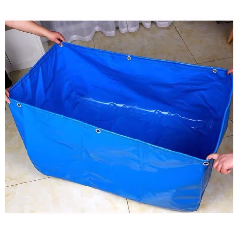 Portable 1.5 x 2.5 m Above-Ground Fish-Farming Pool with 0.5 mm Liner, Temporary Saltwater Collection Container for Garden or Patio