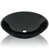 Black Tempered Glass Countertop Bathroom Sink view 1