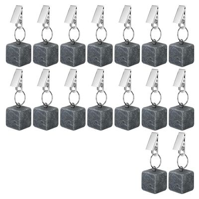 Kueohse 16-Piece Tablecloth Weights with Metal Clips, Marble Cubes