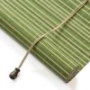 Natural Bamboo Roller Shade for Indoor Privacy, Customizable, 120 x 130 cm, Green and White view 1