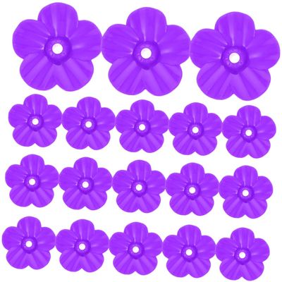 TOYANDONA 18-Piece Purple Plastic Hummingbird Feeder Replacement Flowers