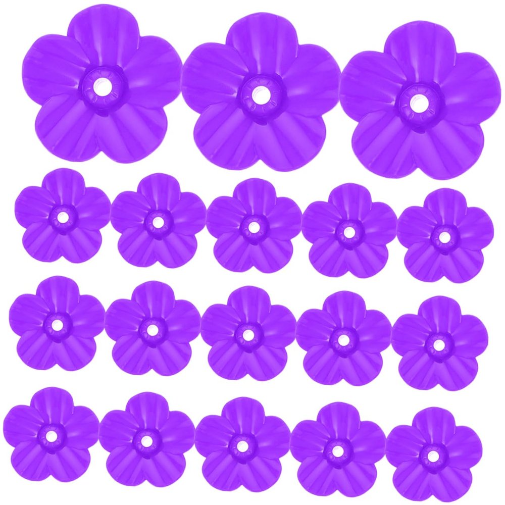 TOYANDONA 18-Piece Purple Plastic Hummingbird Feeder Replacement Flowers