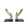 Gothic Halloween Resin Bookends with Creepy Witch Hands view 1