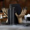 Gothic Halloween Resin Bookends with Creepy Witch Hands view 3