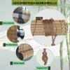 Outdoor Weather-Resistant Bamboo Roller Blind, 50 x 150 cm, Green-White view 3