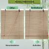 Outdoor Weather-Resistant Bamboo Roller Blind, 50 x 150 cm, Green-White view 4
