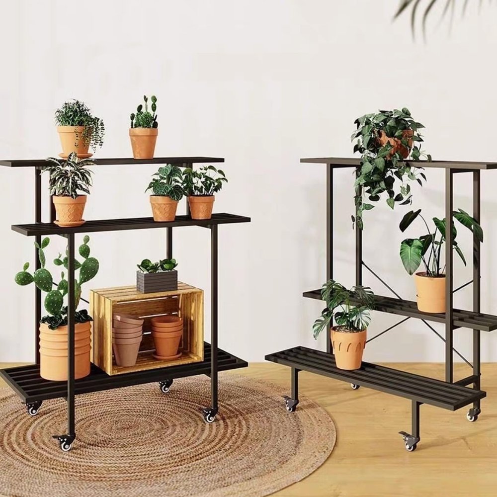 Plant Stand Shelf | Tall Flower Pot Holder with 2/3 Tiers for Indoor Plants